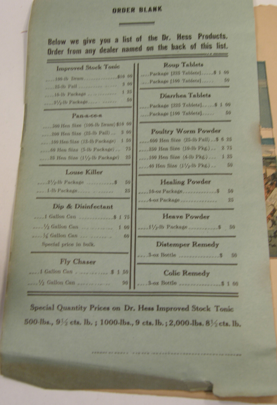 VINTAGE 1927 DR HESS CATALOG ASHLAND OHIO LIVESTOCK POULTRY PIGS COWS REMEDIES