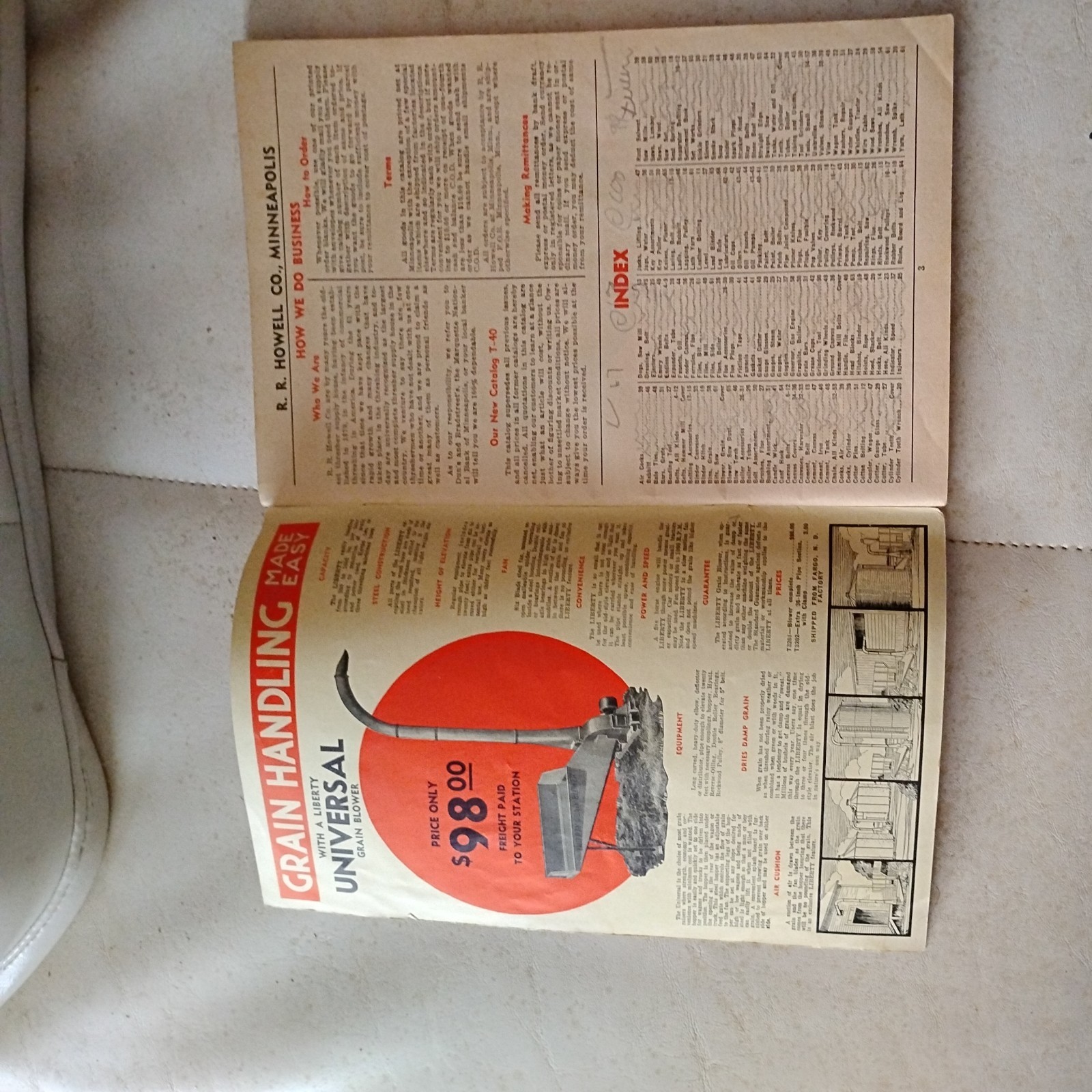 Vintage 1938 R.R. Howell & Co. Thresher & Power Farming Supplies Catalog T-38