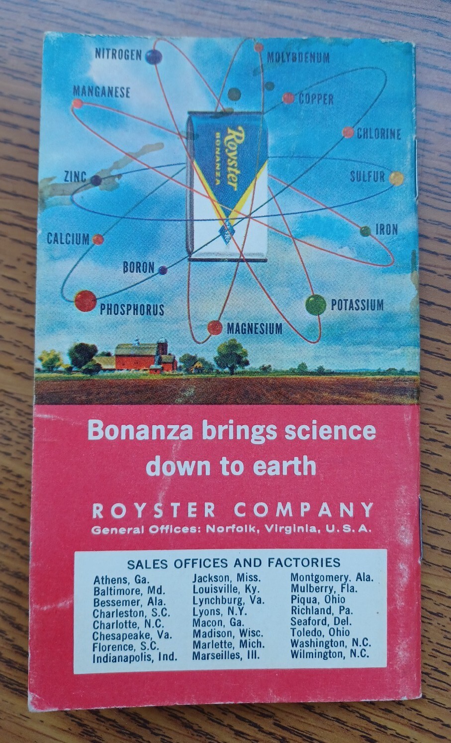 Vintage Farmers Pocket Memo Book 1969-1970 Royster Bonanza Fertilizer Promo