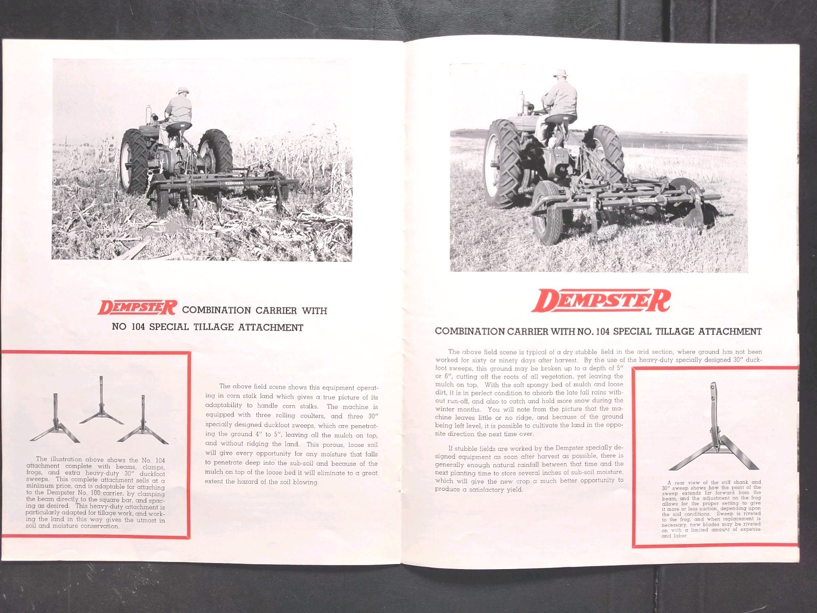 1930s Dempster Tractor Combination Power Lift Carrier Series 100 Brochure Farm