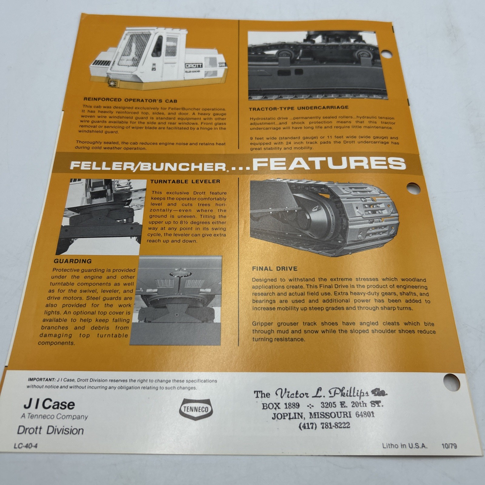 Drott 40LC Feller/Buncher Brochure
