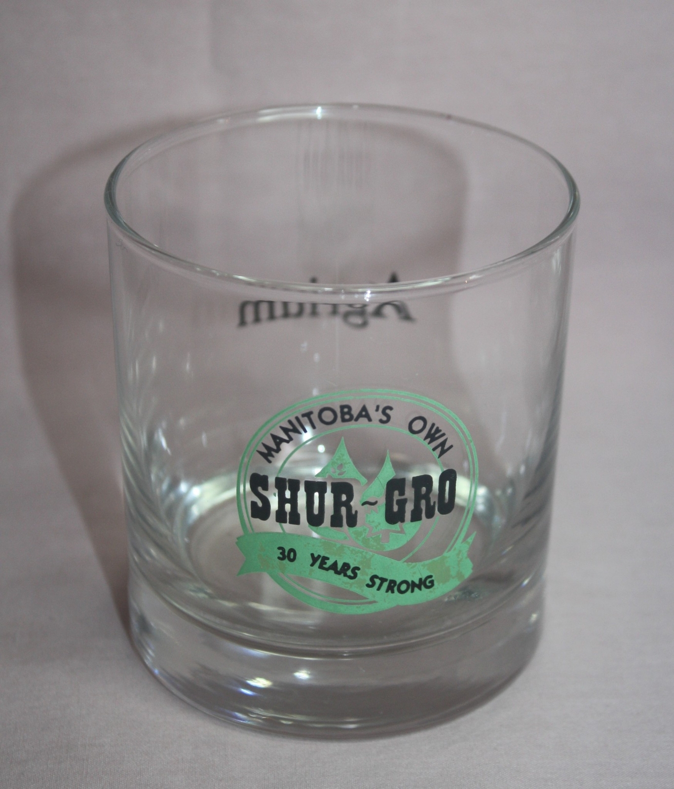 ADVERTISING SHUR GRO AGRIUM DRINKING GLASS MANITOBA&rsquo;S OWN 30 YEARS STRONG