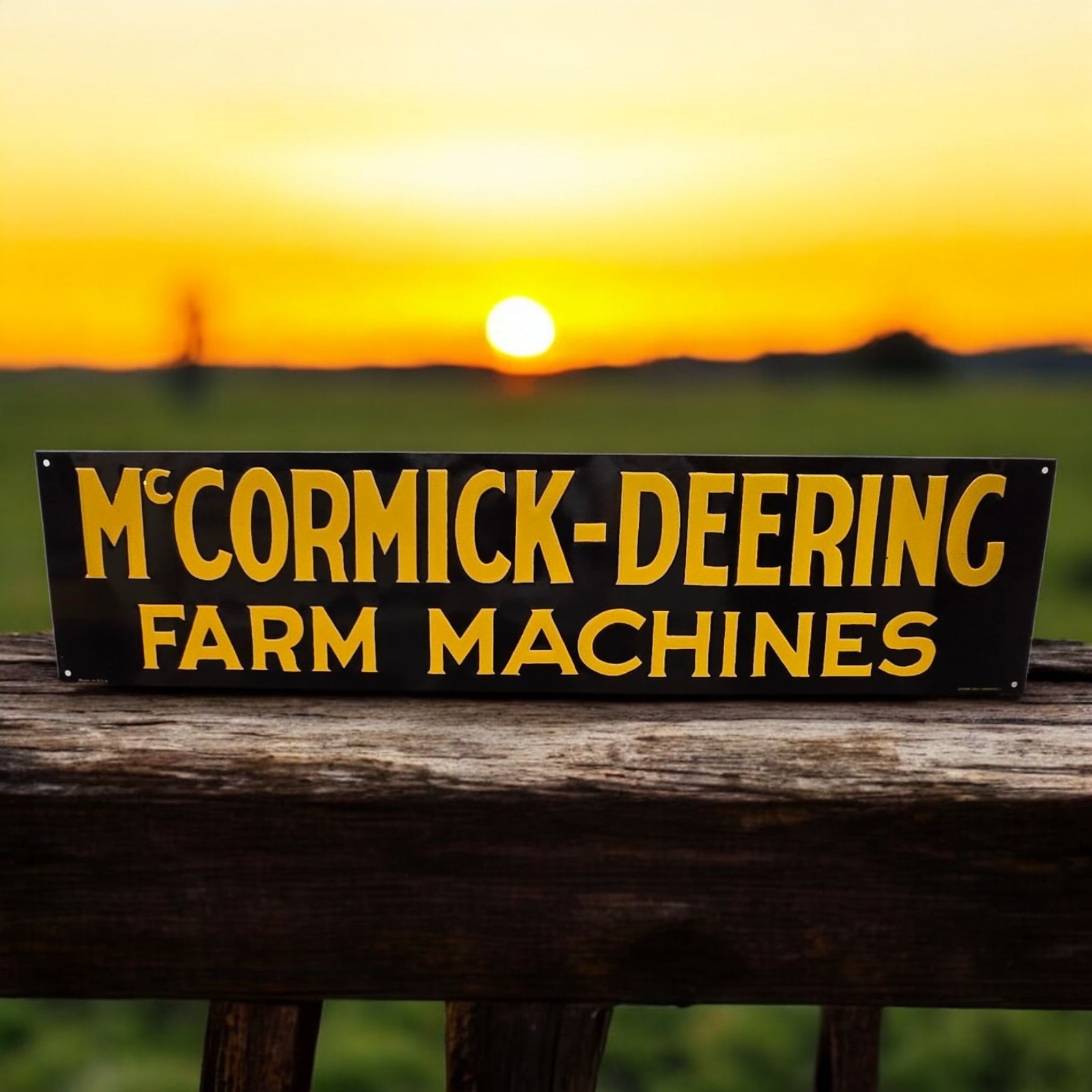 McCormick-Deering Farm Machines Vintage &rsquo;80s Tin Metal Tractor Sign 23.8&Prime; x 5.5&Prime;