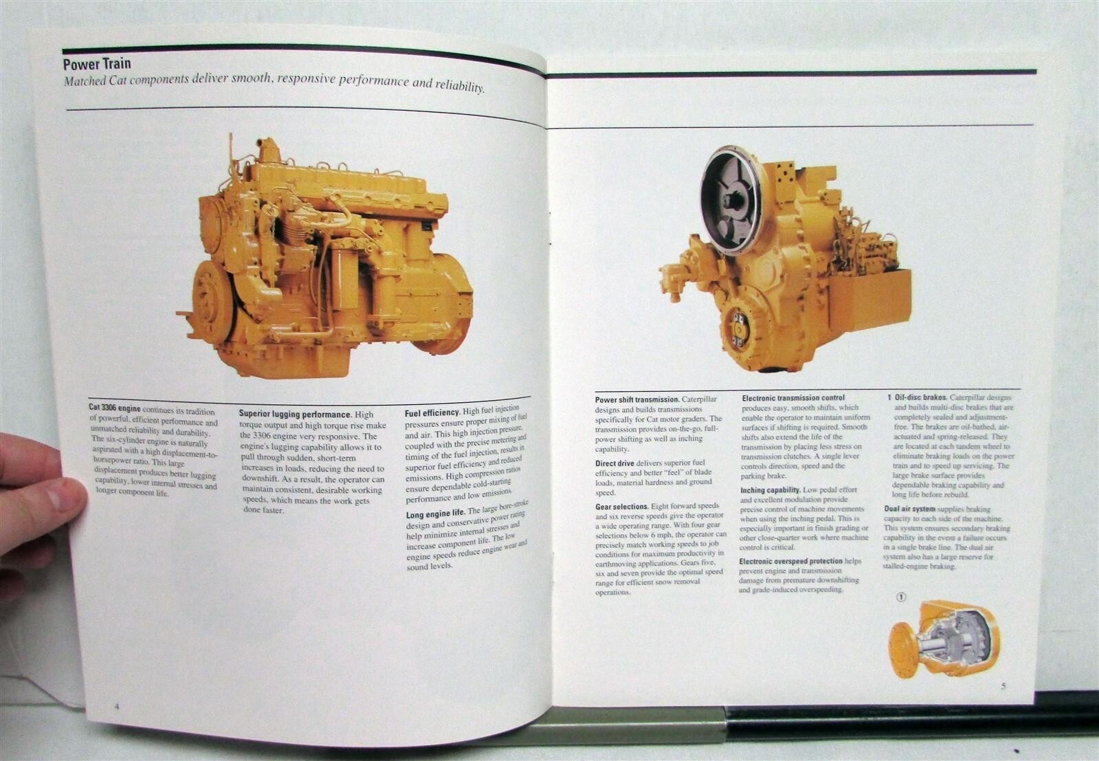 1995 Caterpillar 12H Road Motor Grader Specifications Construction Sale Brochure