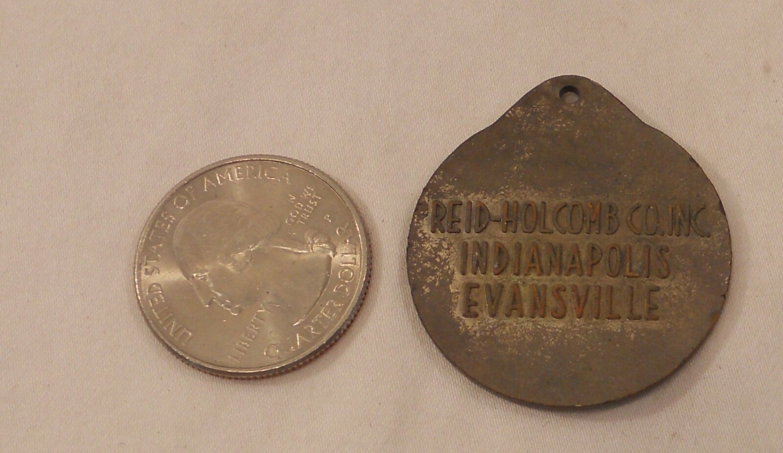 Vintage EUCLID Tractor Medal Badge Reid Holcomb Co. Indianapolis Evansville