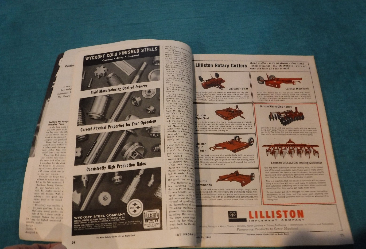 IMPLEMENT & TRACTOR MARCH 25 1962 I & T PRODUCT FILE FARM SUPPLIES EQUIPMENT