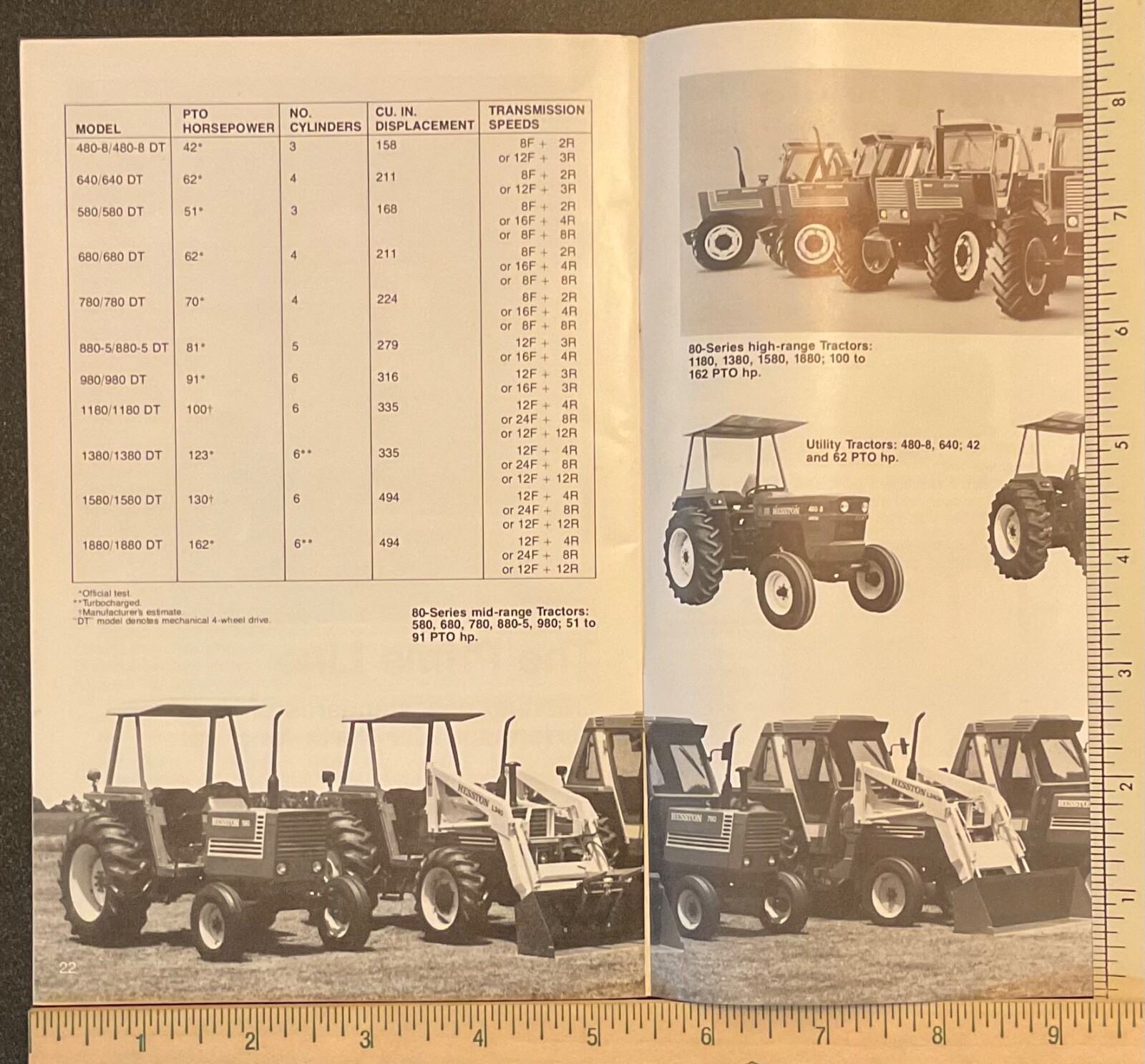 HESSTON Tractors Sales Flyer Brochure Literature 1982 original FREE SHIPPING