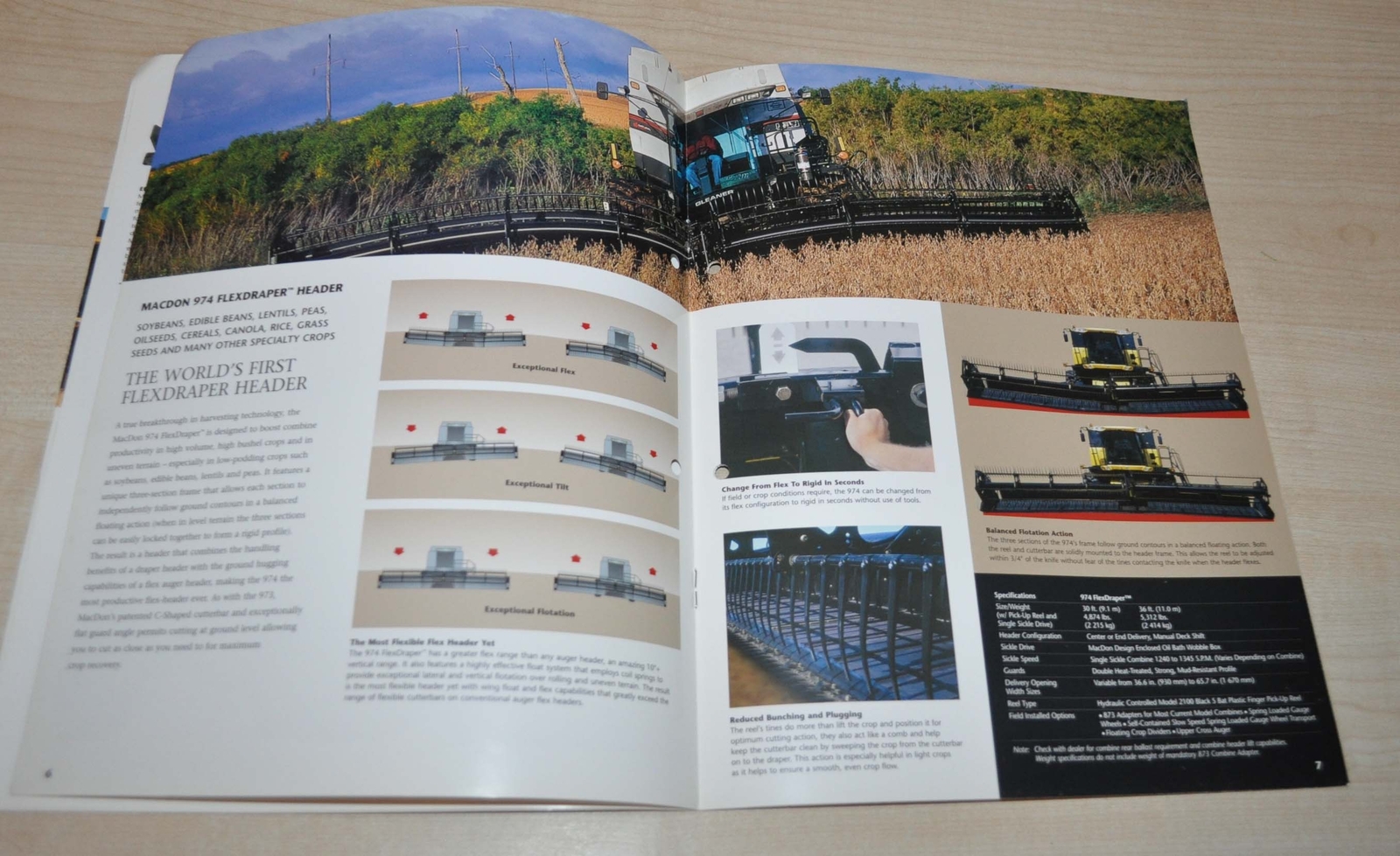 MacDon Draper Headers Combine Harvester Tractor Brochure Prospekt