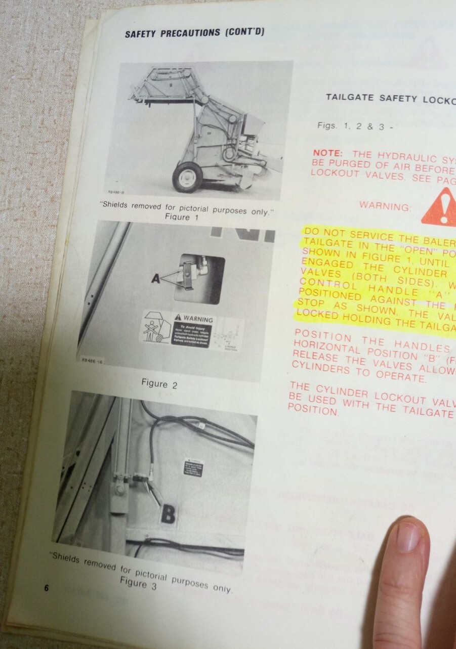 New Idea AVCO 486 RB-106 Round Baler Operator Manual & B-102 Parts List Ohio