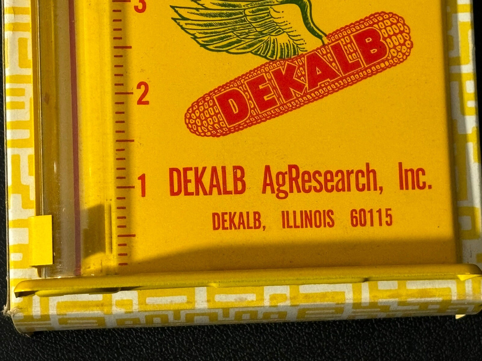 Vintage Dekalb Rain Gauge Recorder AgResearch Metal Glass NOS Farmer Crops
