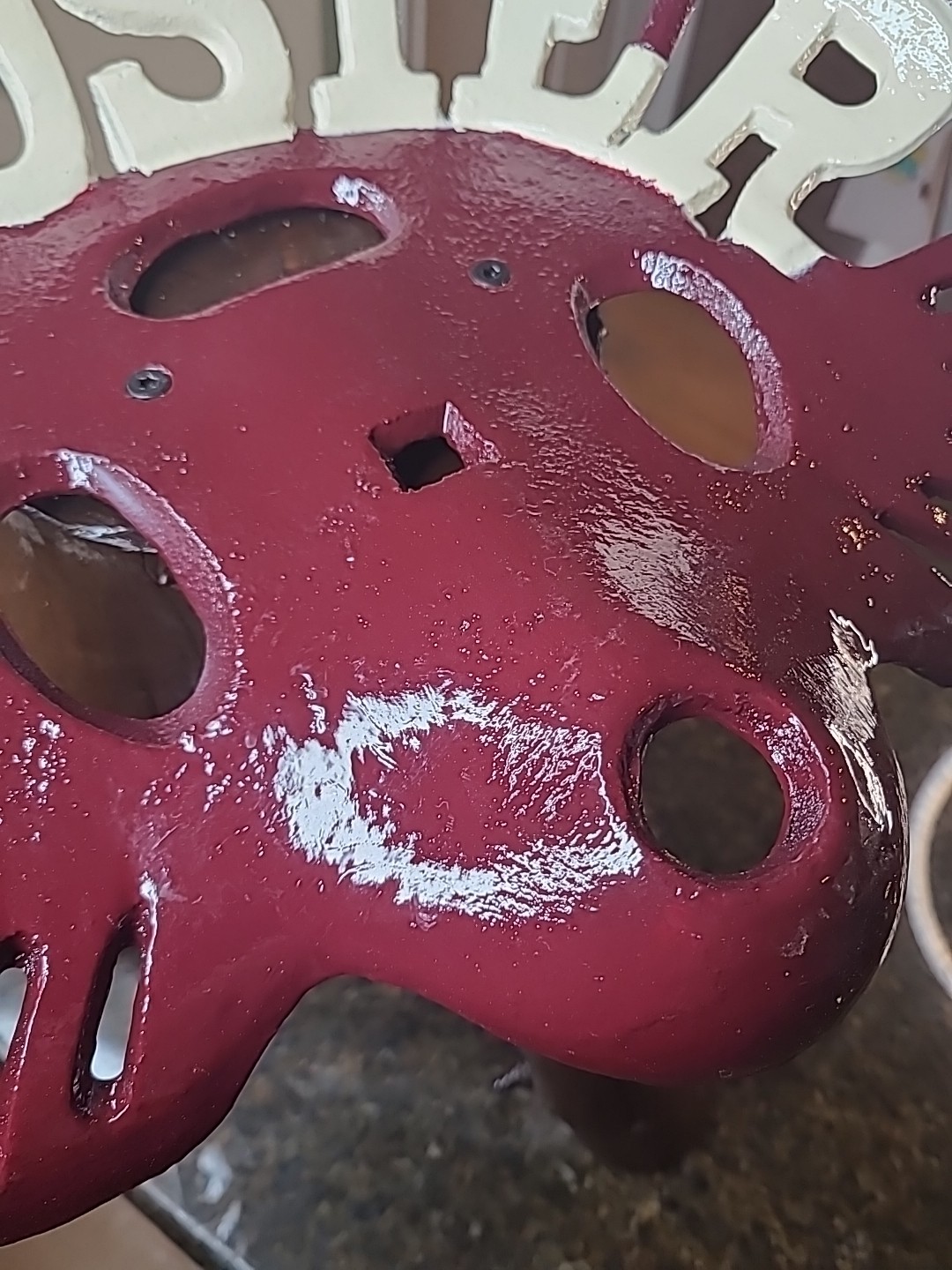 HOOSIER Cast Iron Tractor Seat Custom Made STOOL One Of A Kind IU Colors