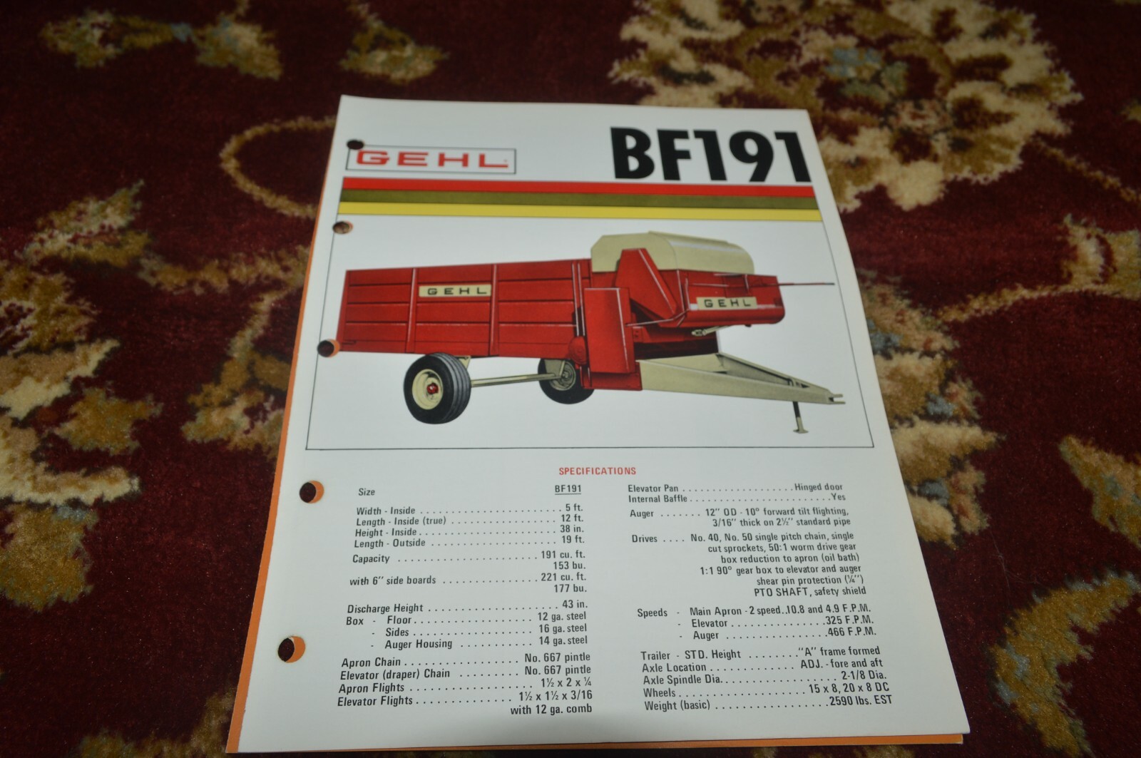 Gehl 191 Blender Feeder Wagon Brochure BASE