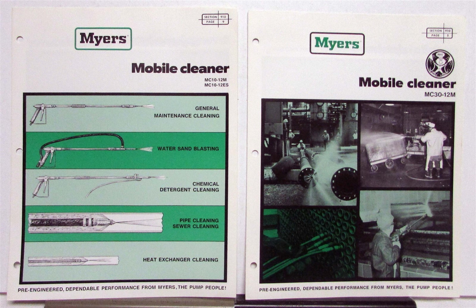 1976 Myers Mobile Cleaners 12 M 12ES Features Specifications Sales Folders