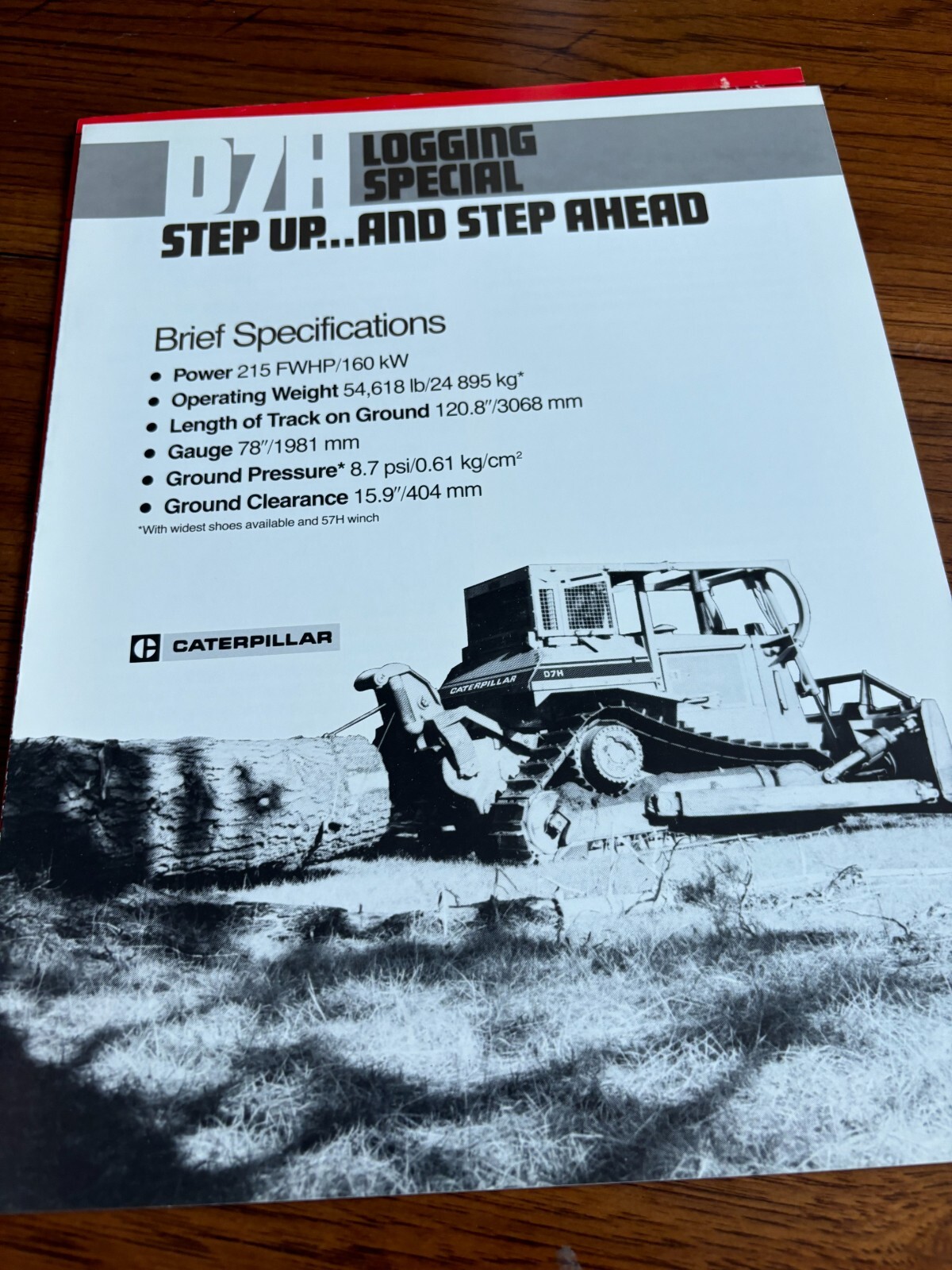 Caterpillar CAT D7H Logging Special Crawler Dozer Brochure FCCA24