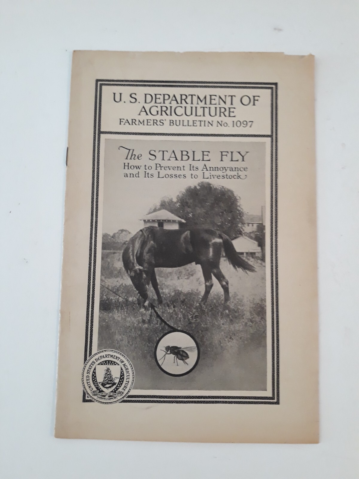 Vtg Farmers Bulletin US Dept of Agriculture No 1097 The Stable Fly Pest 1931 jj