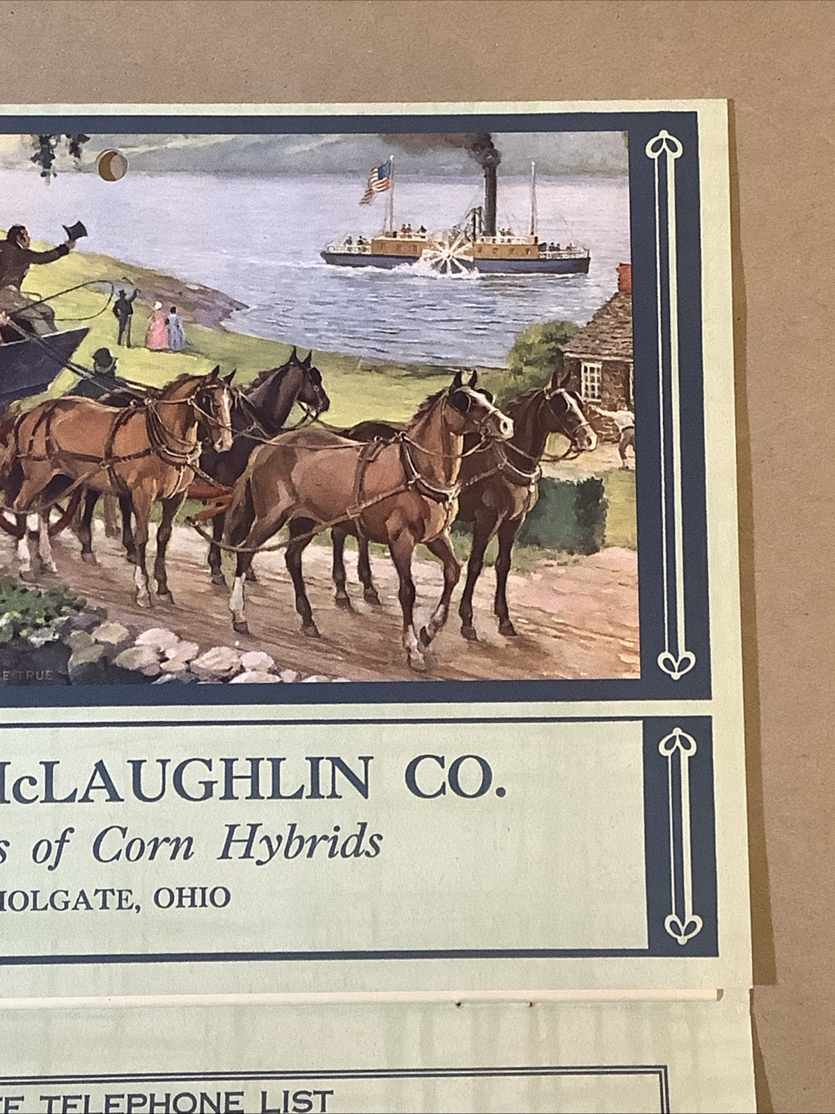 1942 Muntz-McLaughlin Co. Farm Inventory Telephone Chart Holgate OH INV-P0021
