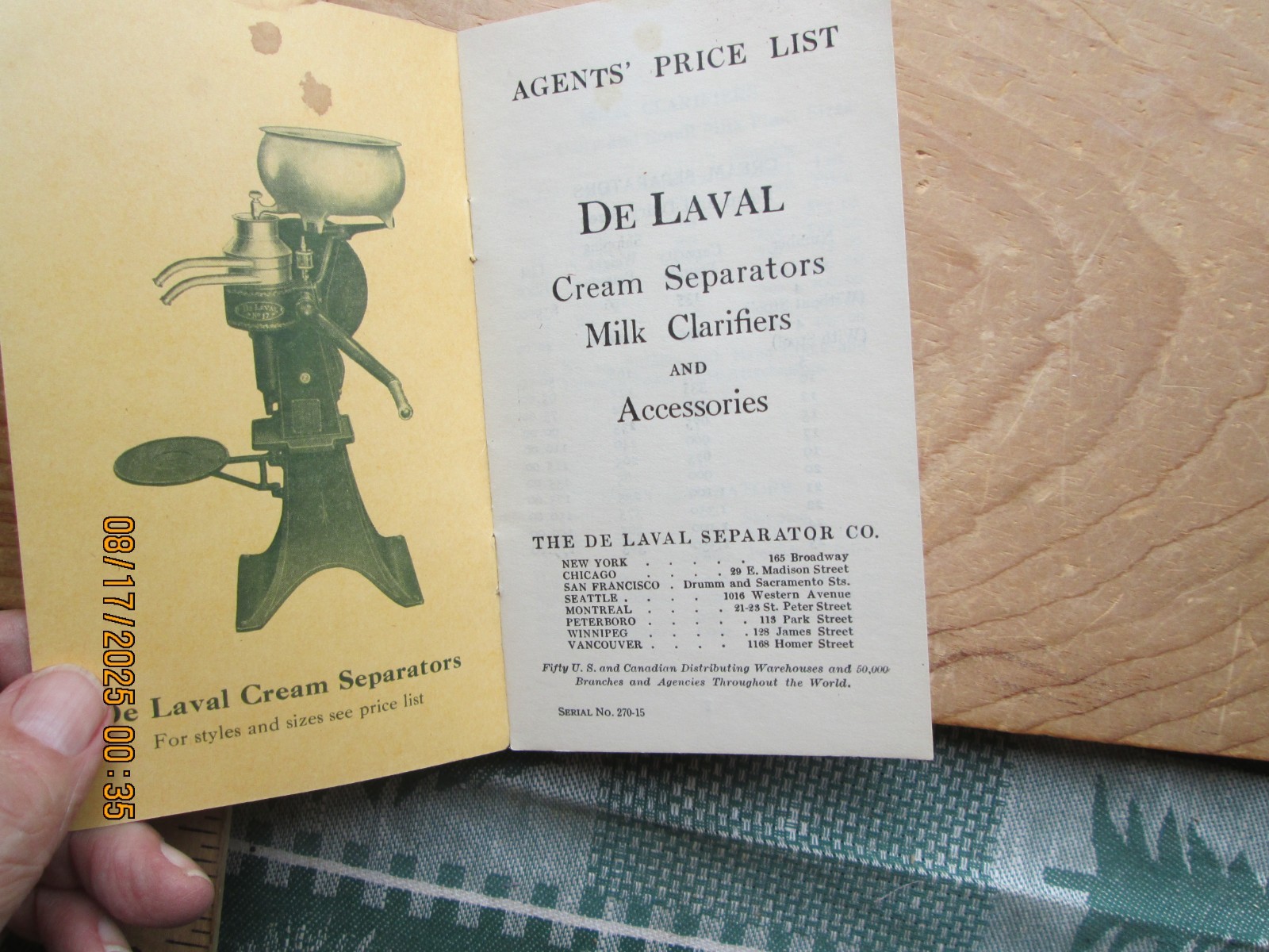 De laval Agents price list cream separator