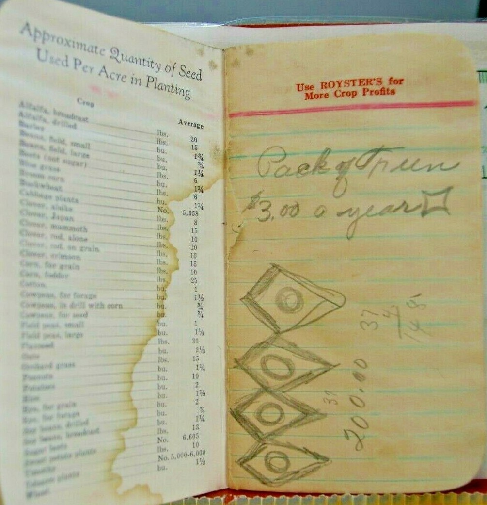 Vintagr Royster Plant Food Farmers Notebook 1957-1958
