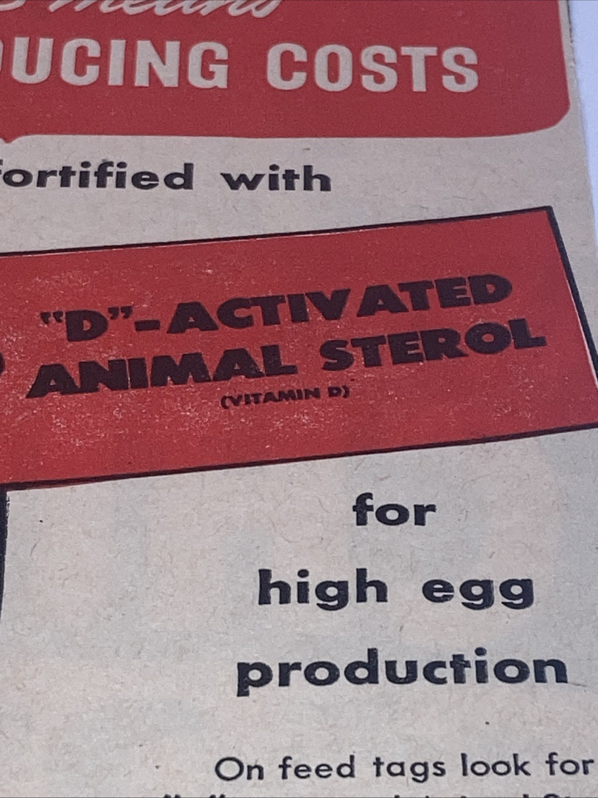 DuPont Delsterol Poultry Feed VTG Print Ad 1945 5”X11” D-Activated Animal PT1