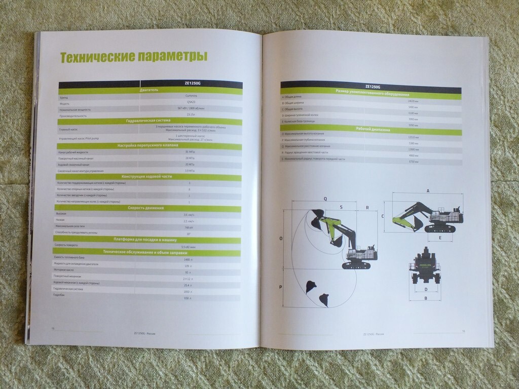 ZOOMLION ZE1250G Chinese Crawler Excavator Mining Equipment Brochure 2024