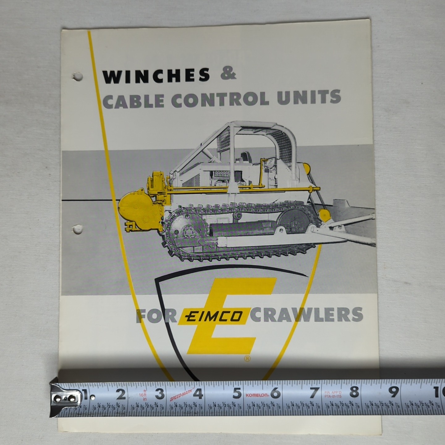 WINCHES & CABLE CONTROL UNITS FOR EIMCO CRAWLERS Brochure 1962