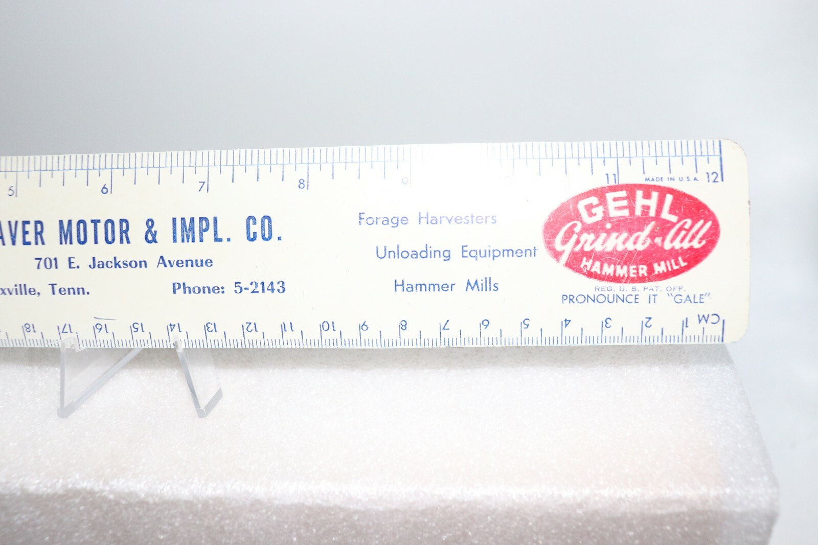Vintage GEHL Farming Equipment Advertising Beaver Motor & Implement Co. Ruler