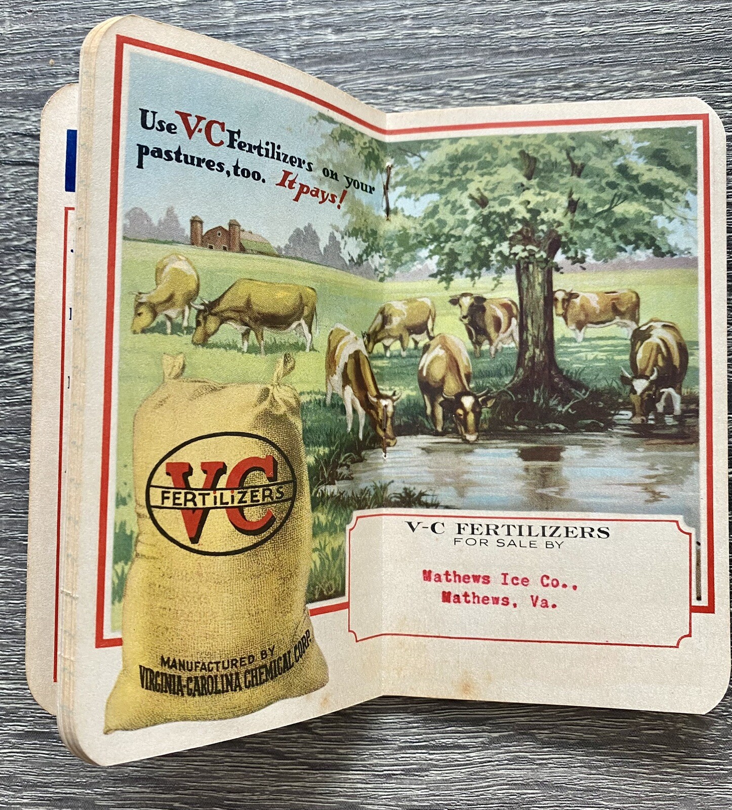 Vtg Farm 1941 VC Fertilizers Pocket Note Booklet w/ Advertising Unused VA NC