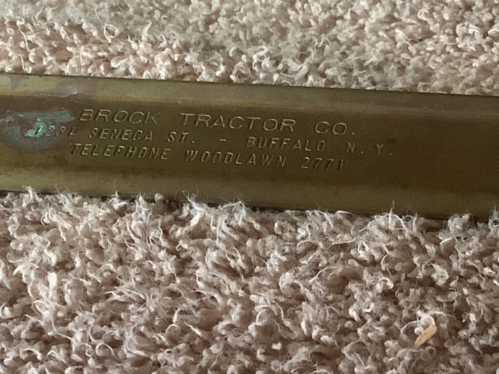 VINTAGE 1950’s BROCK TRACTOR CO. SENECA ST., BUFFALO,NY BRASS LETTER OPENER