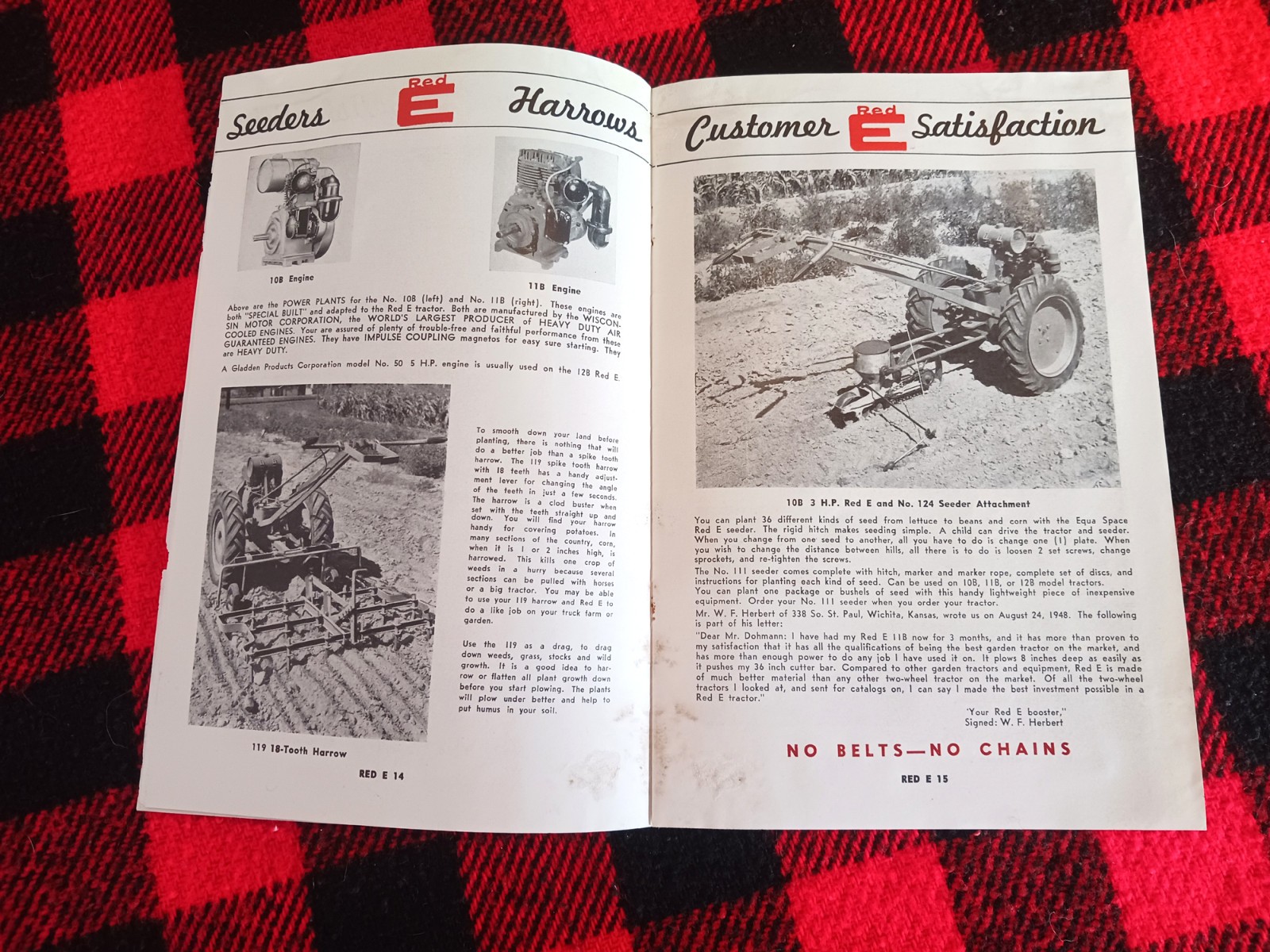 1949 Red-E Garden Tractor Catalog Farm Cultivator Page Brochure
