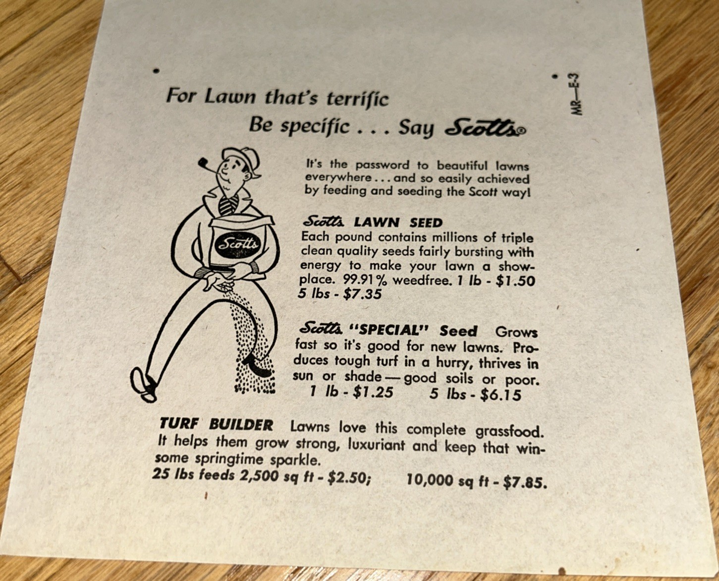 1940s O.M SCOTT Newspaper Layout Ad SCOTT&rsquo;S LAWN SEED EARLY SEASON Marysville OH