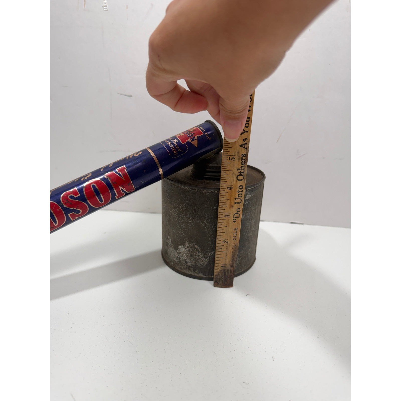 Vintage Hudson 6440 Handy Continuous Sprayer Blue Tin Litho Industrial Decor