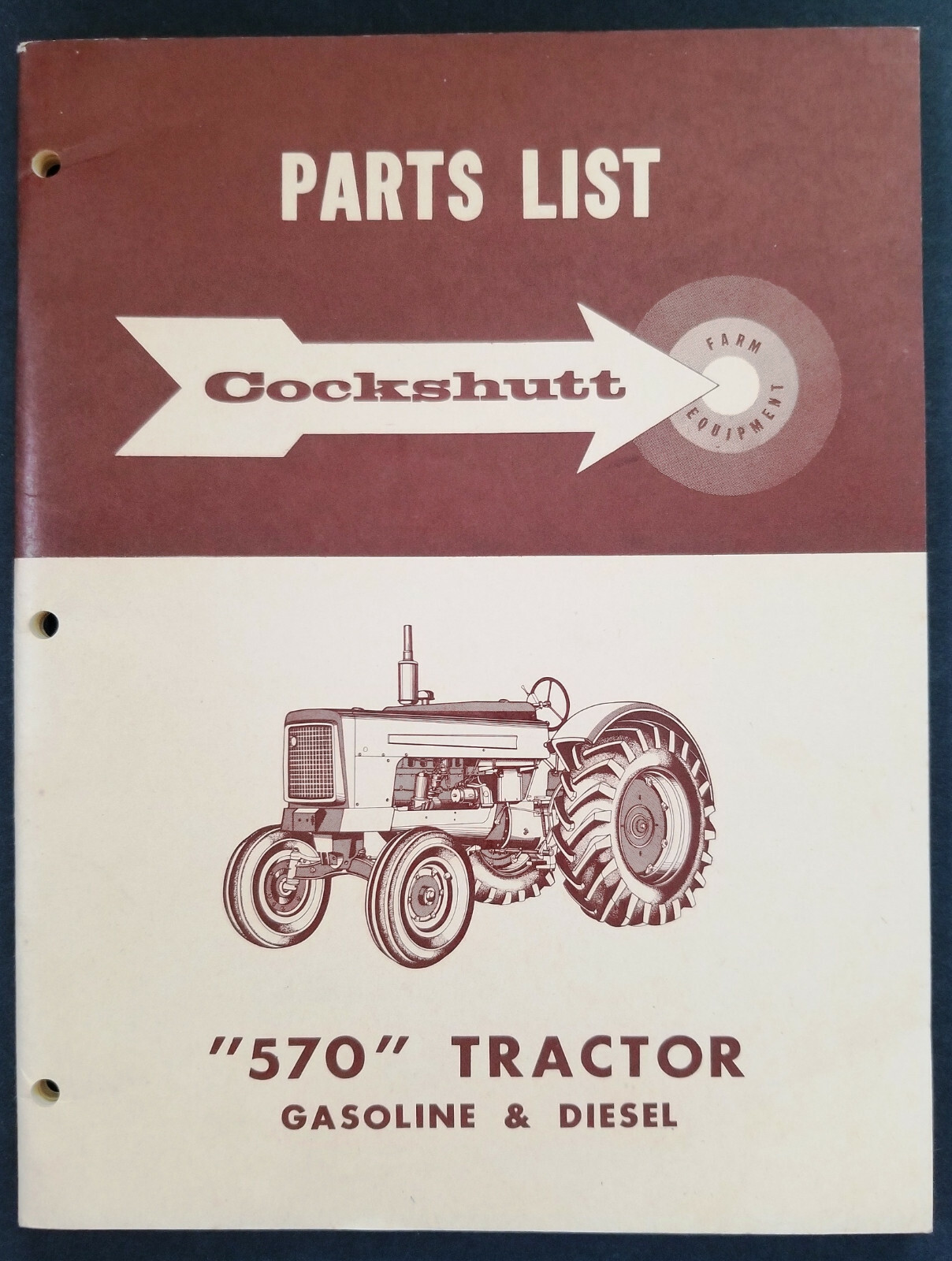 Cockshutt 570 Tractor Operators and Parts Book In Original Bag – Rare and Clean