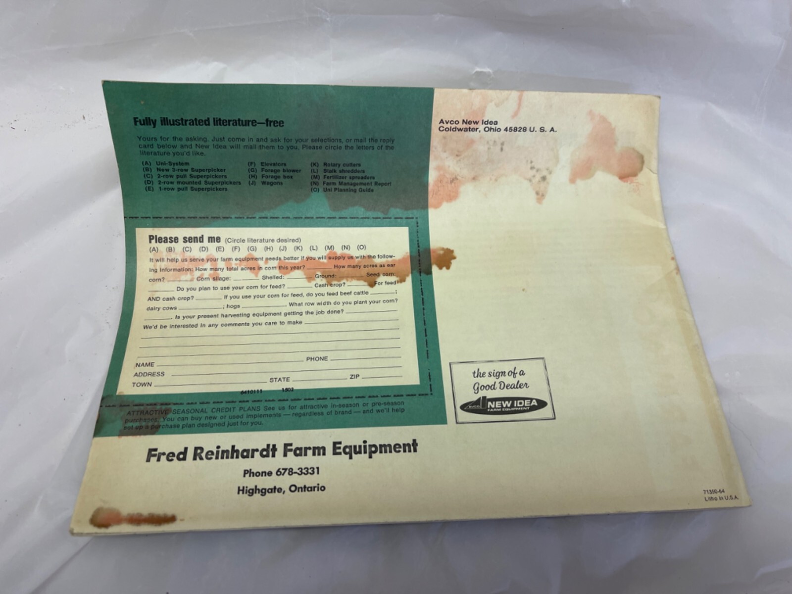 New Idea 1971 Corn Harvesting Answer Book