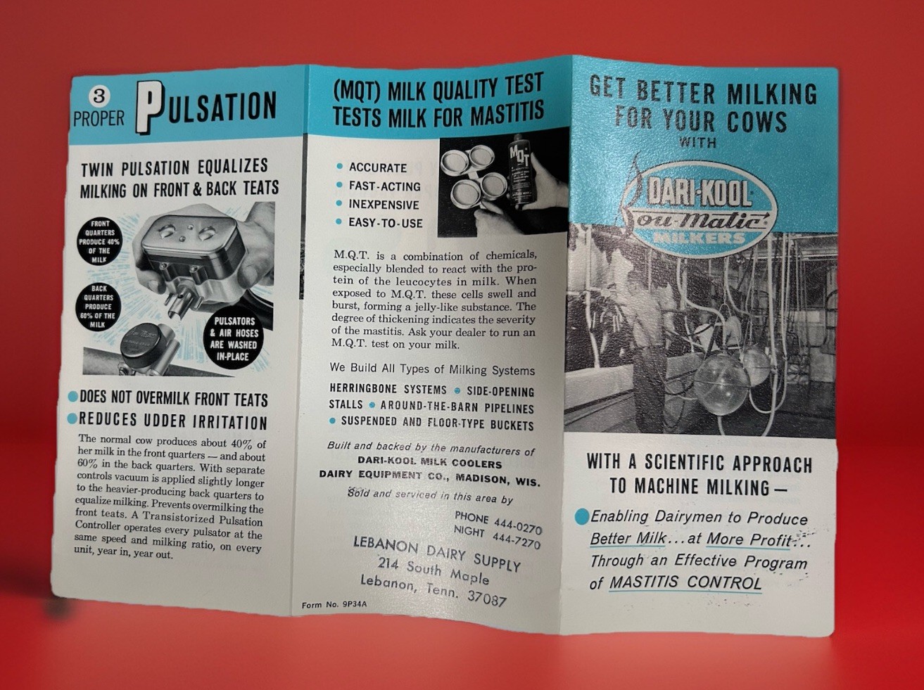 Original 1960’s DARI-KOOL BROCHURE w/ Cow Milking Dairy Equipment Ads Ex++