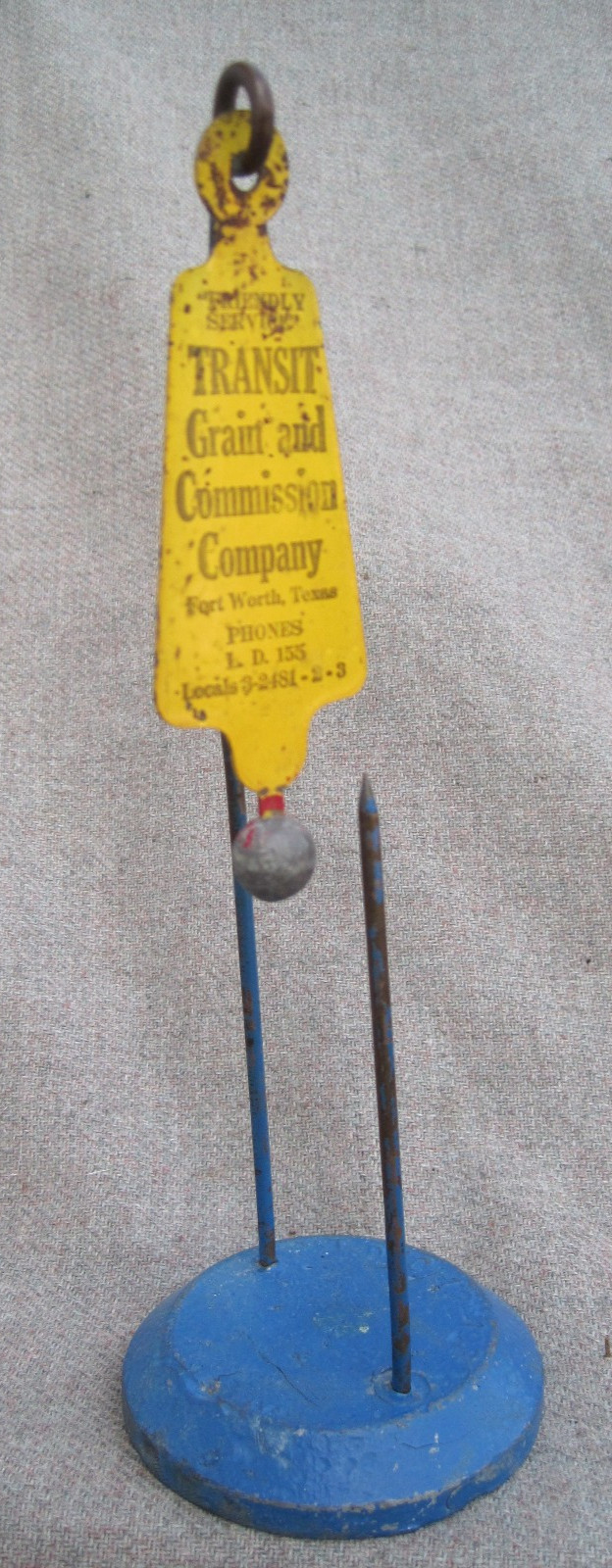 VTG 1920s-30s TRANSIT GRAIN and COMMISSION CO. FORT WORTH, TEXAS RECEIPT HOLDER