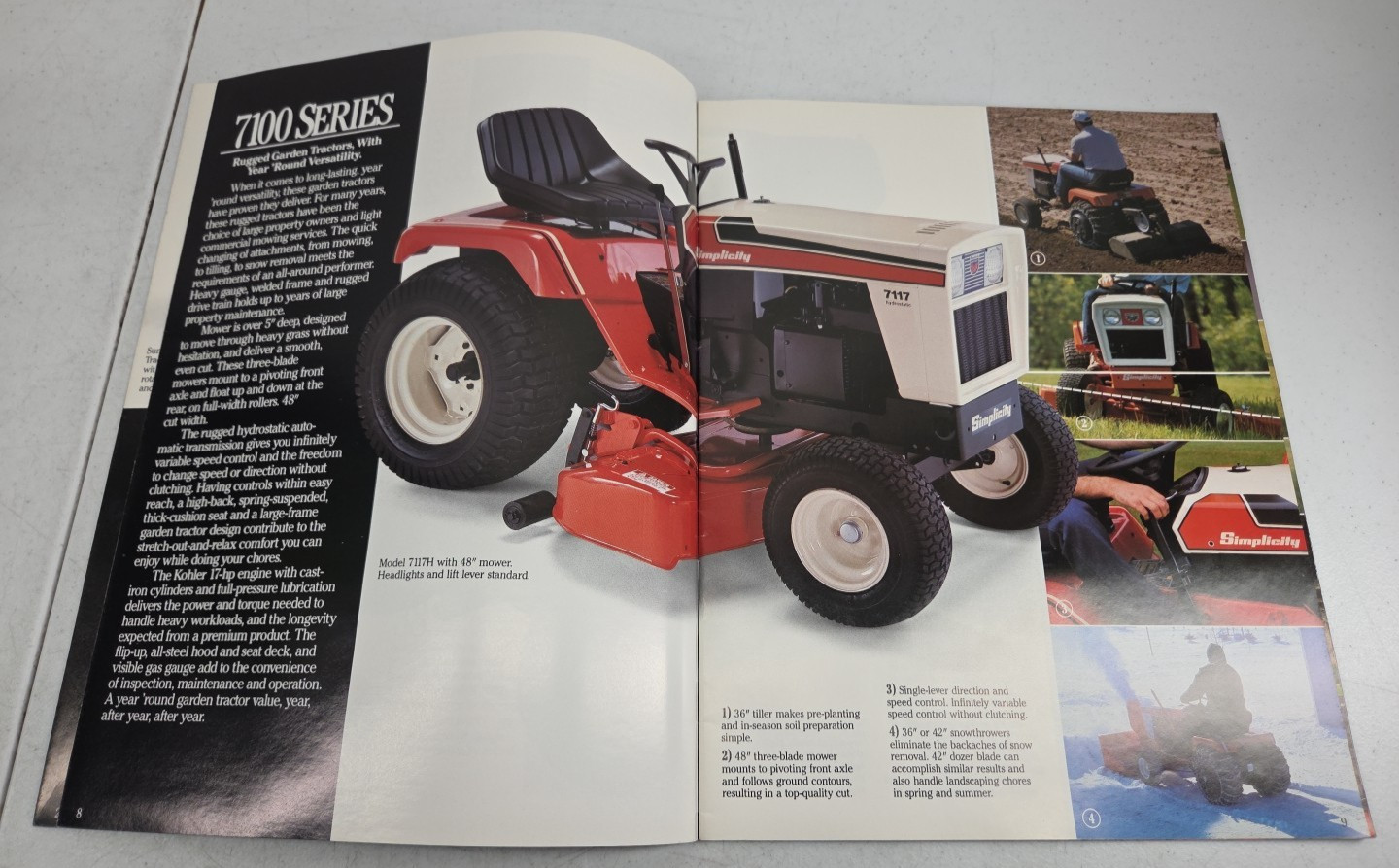 Vintage 1989 Simplicity Sales Brochure Lawn Mowers to Garden Tractors Specs