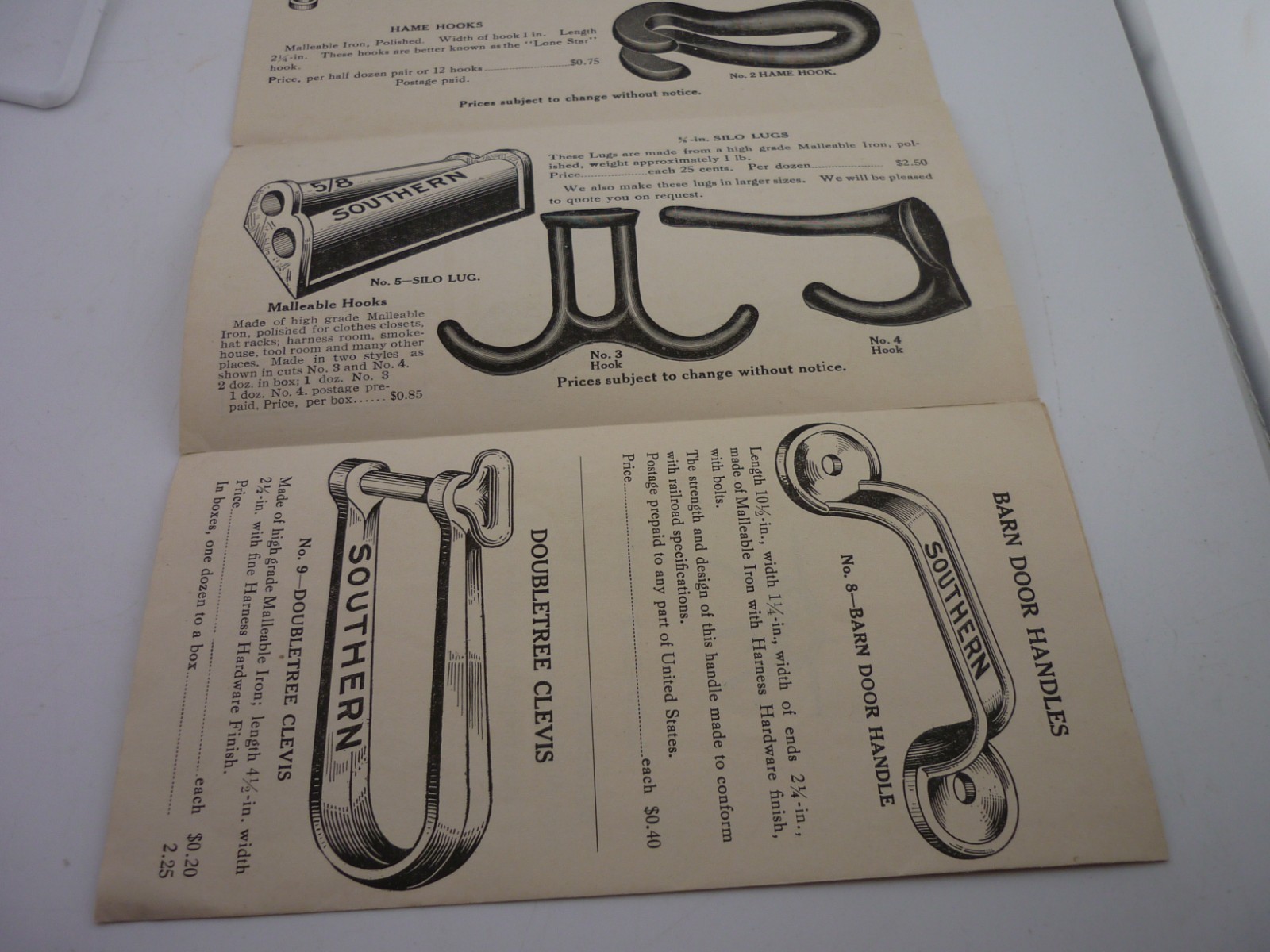 1920s Southern Malleable Iron Co Farm Hardware Trade Catalog Order Blank IL