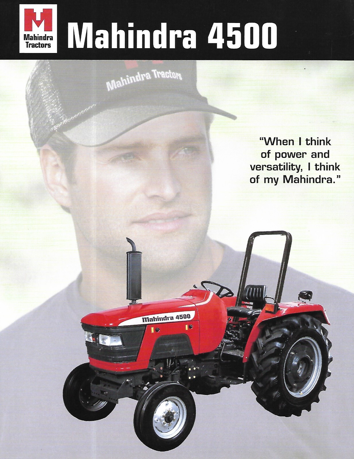 Farm Tractor Data Sheet – Mahindra – 4500 – c2001 – Brochure (F8622)