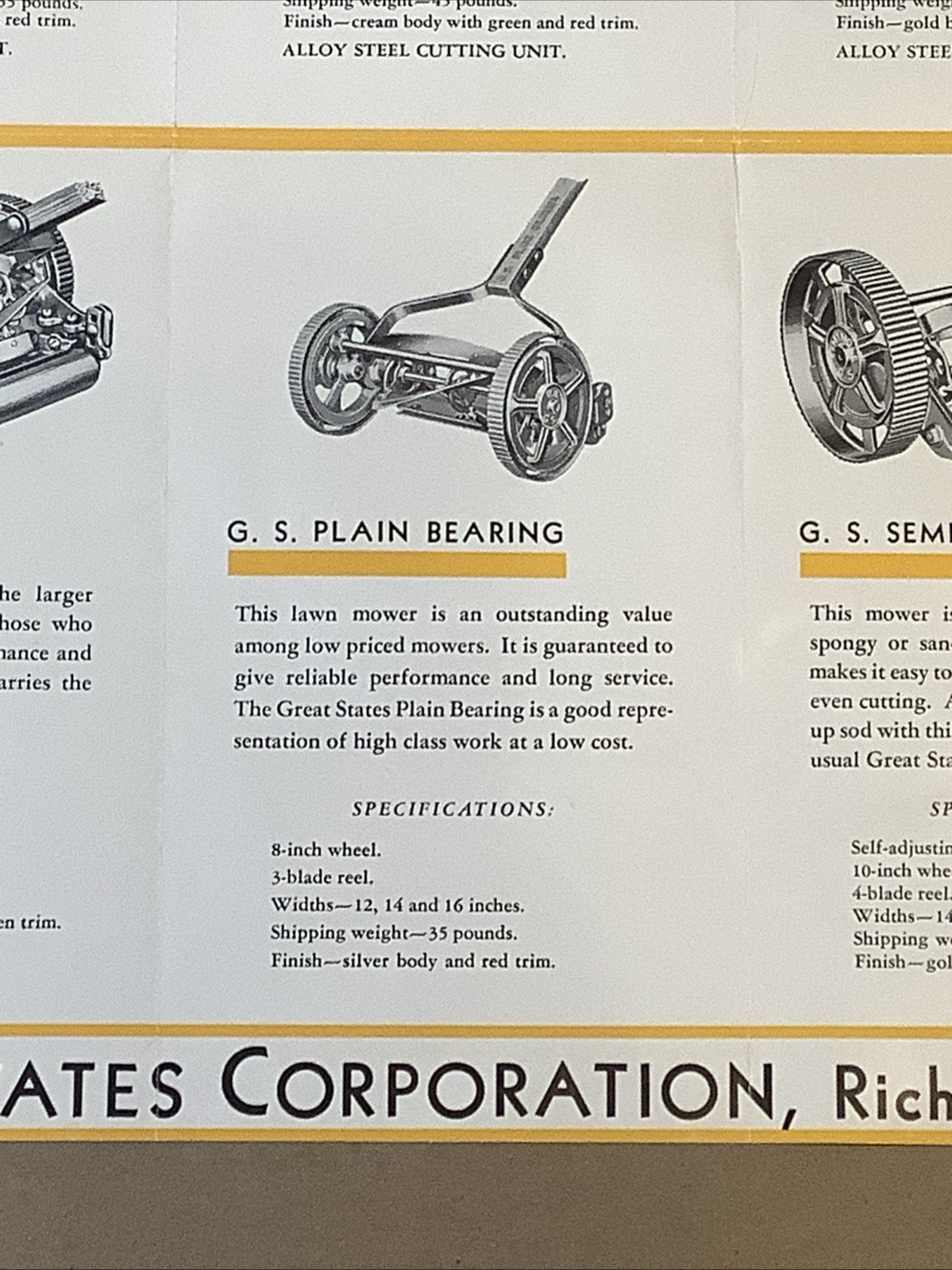 Vintage 1932 Great States Lawnmowers Brochure Great States Corp IN INV-P0959￼