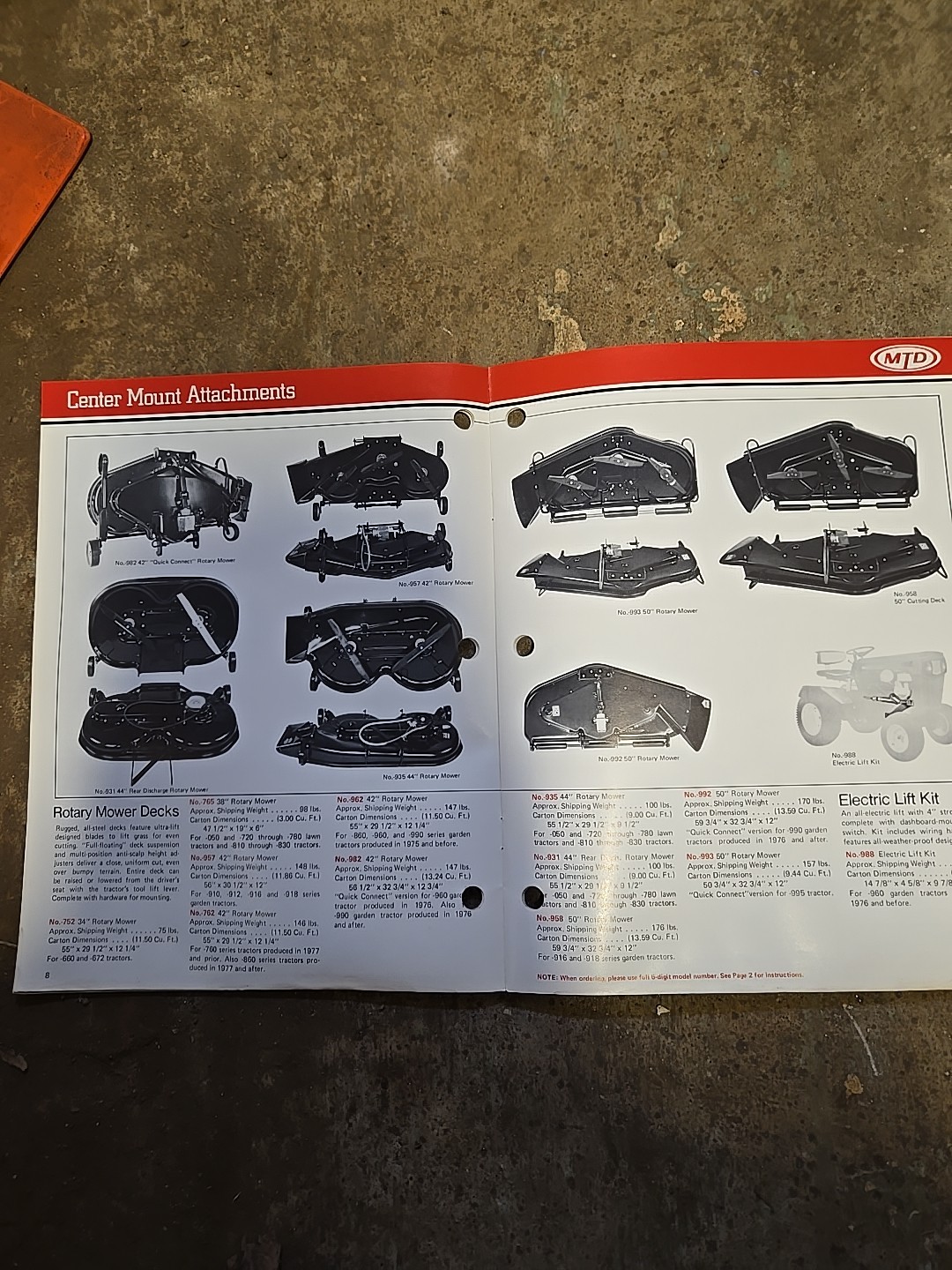 1983 MTD Lawn & Garden Tractors Accessories Brochure Catalog Point Of Sale