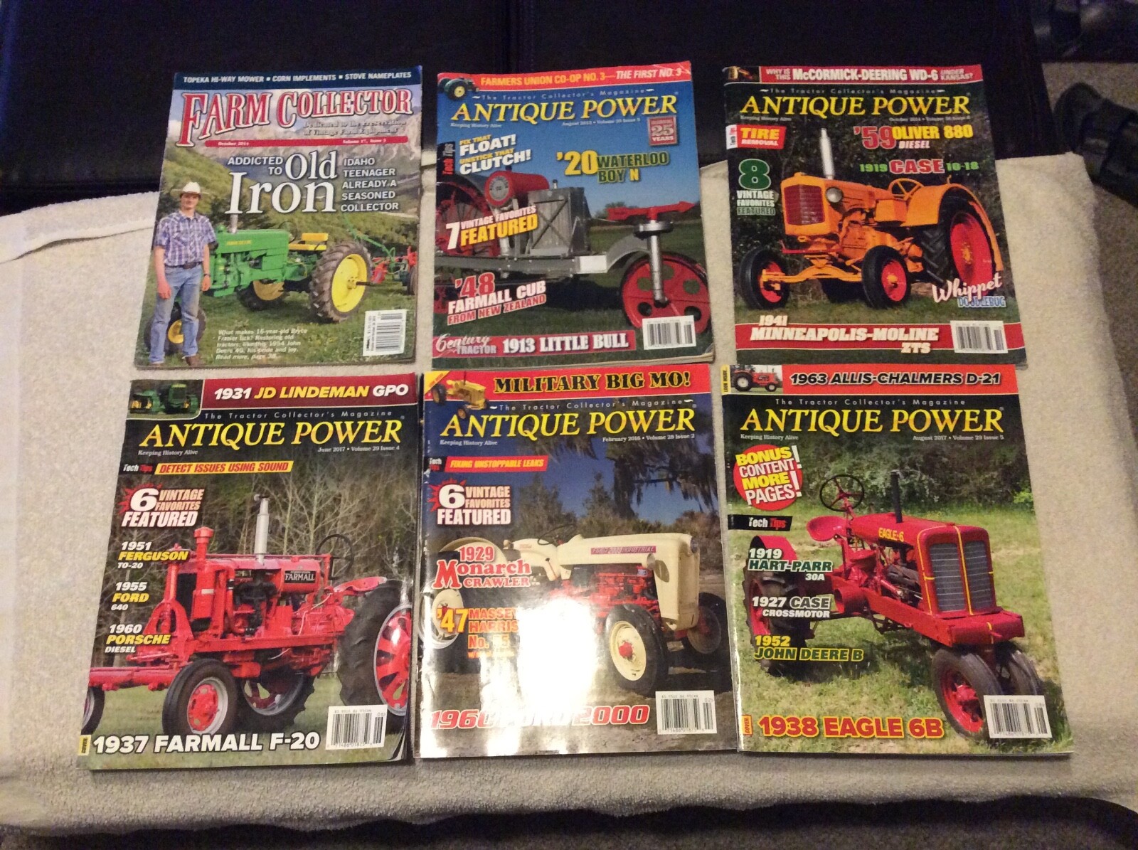 5 copies of Antique Power Magazine and 1 Farm Collector Magazine Tractor Collect