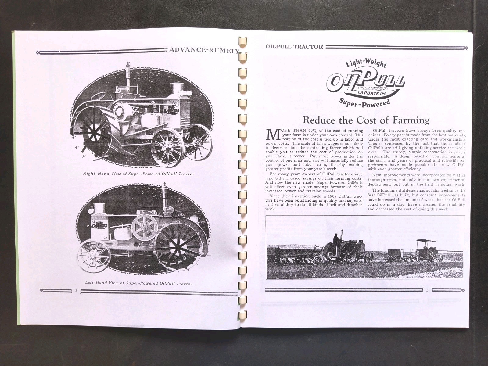 Rumley Oil Pull Tractor Dealer Brochure Owners Manual Print Advertising Reprint