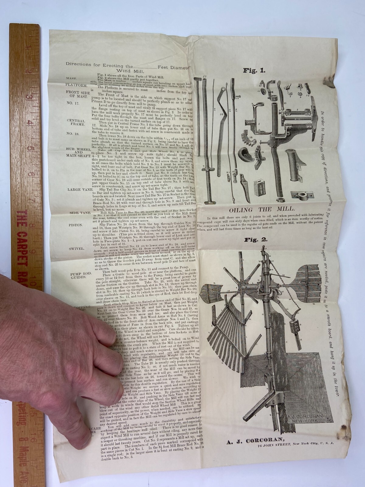 RARE ARCHIVE Letters EPHEMERA Billheads etc – Andrew Corcoran Wind Mills NY 1883