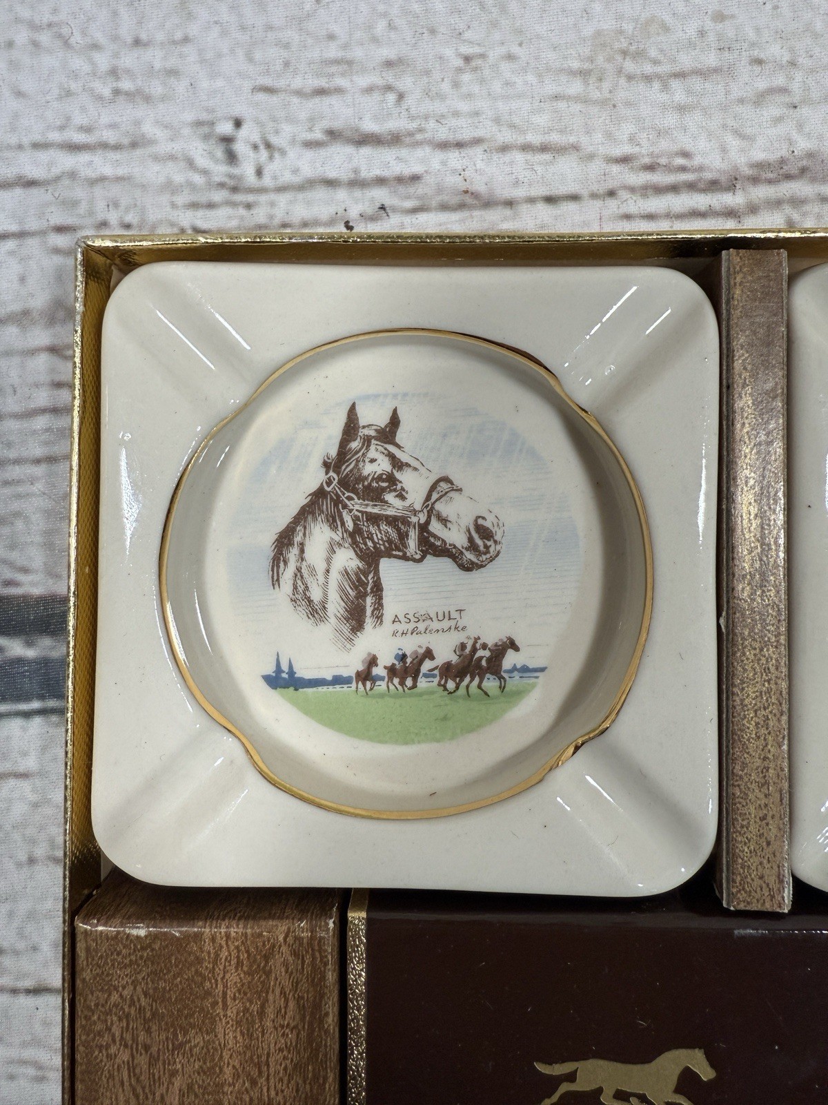 VTG Aces Of The Turf Palenske Pennsylvania Farm Bureau PA Ashtray/Playing Cards