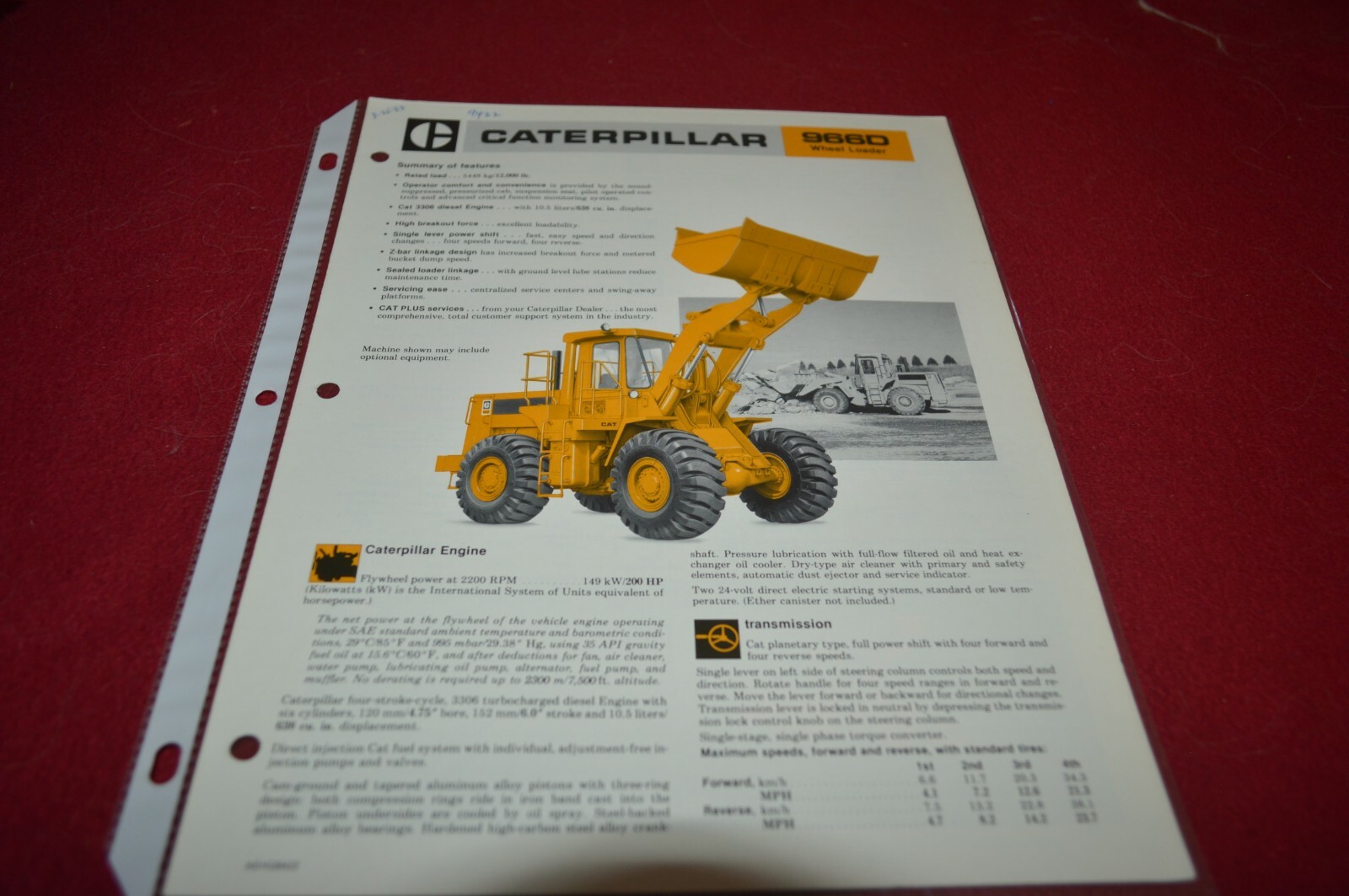 Caterpillar 966D Wheel Loader For 1981 Dealer&rsquo;s Brochure AMIL16 D