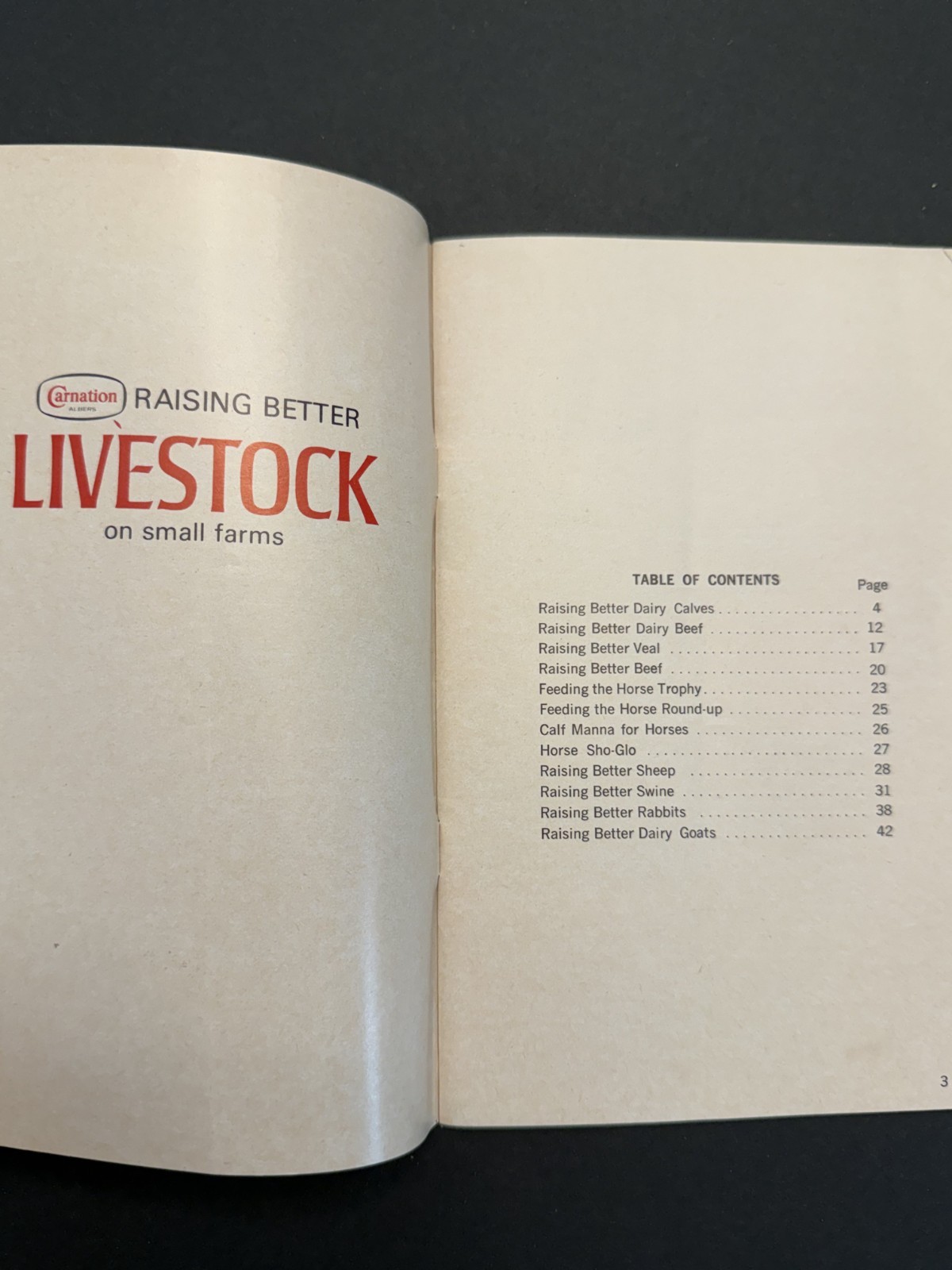 Vintage Carnation Albers « Raising Better Livestock on Small Farms » Booklet