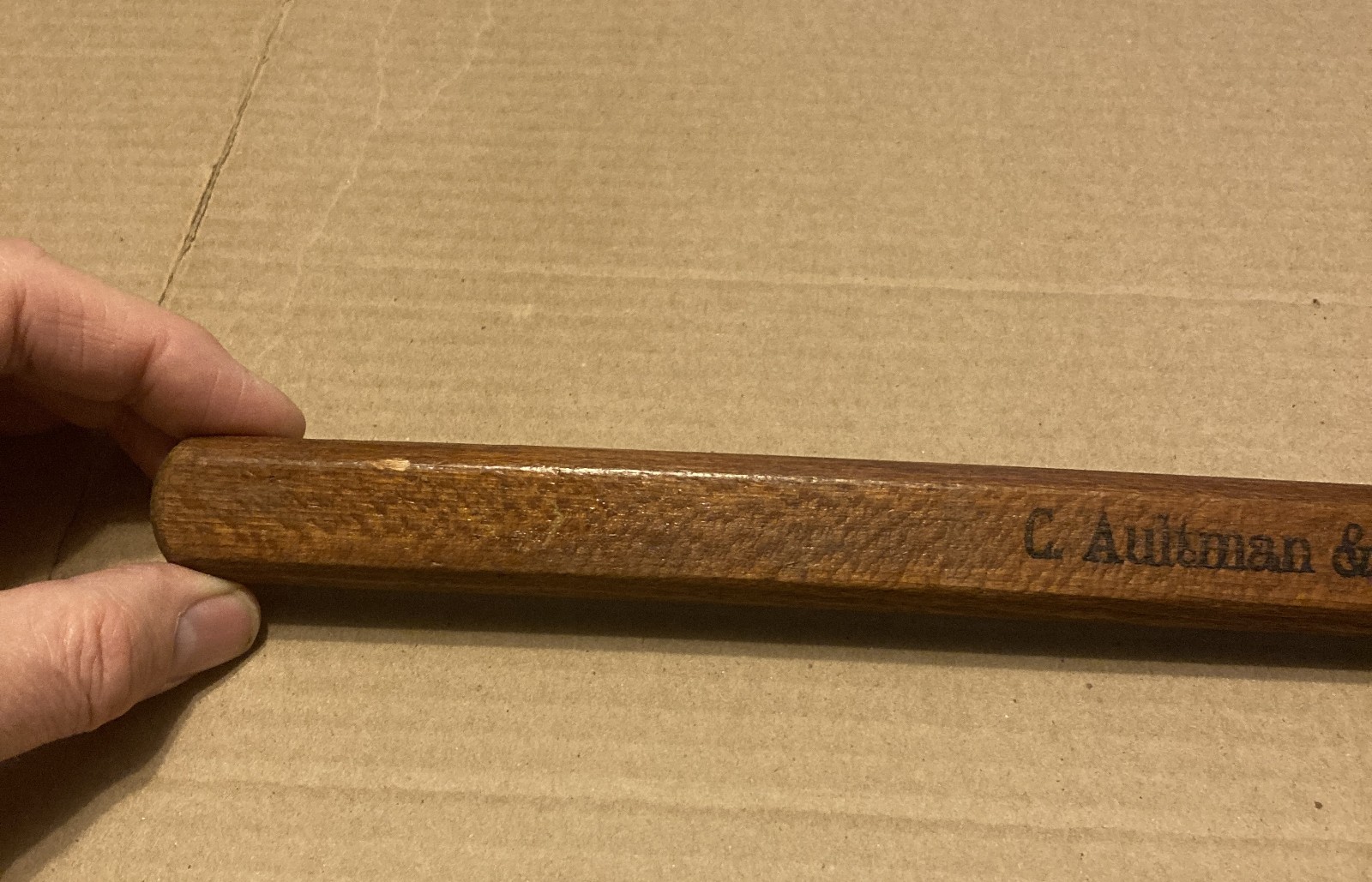 ANTIQUE C AULTMAN & CO CANTON OHIO THRESHERS AND ENGINES ADV WALKING STICK