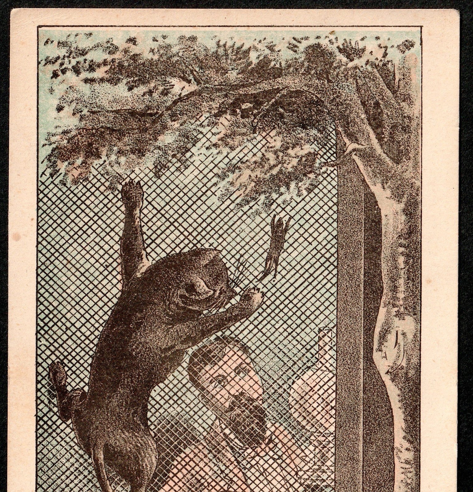 Odd Victorian Humor Cat & Mouse Farm Chase Plano Mfg Protection IL Trade Card LD