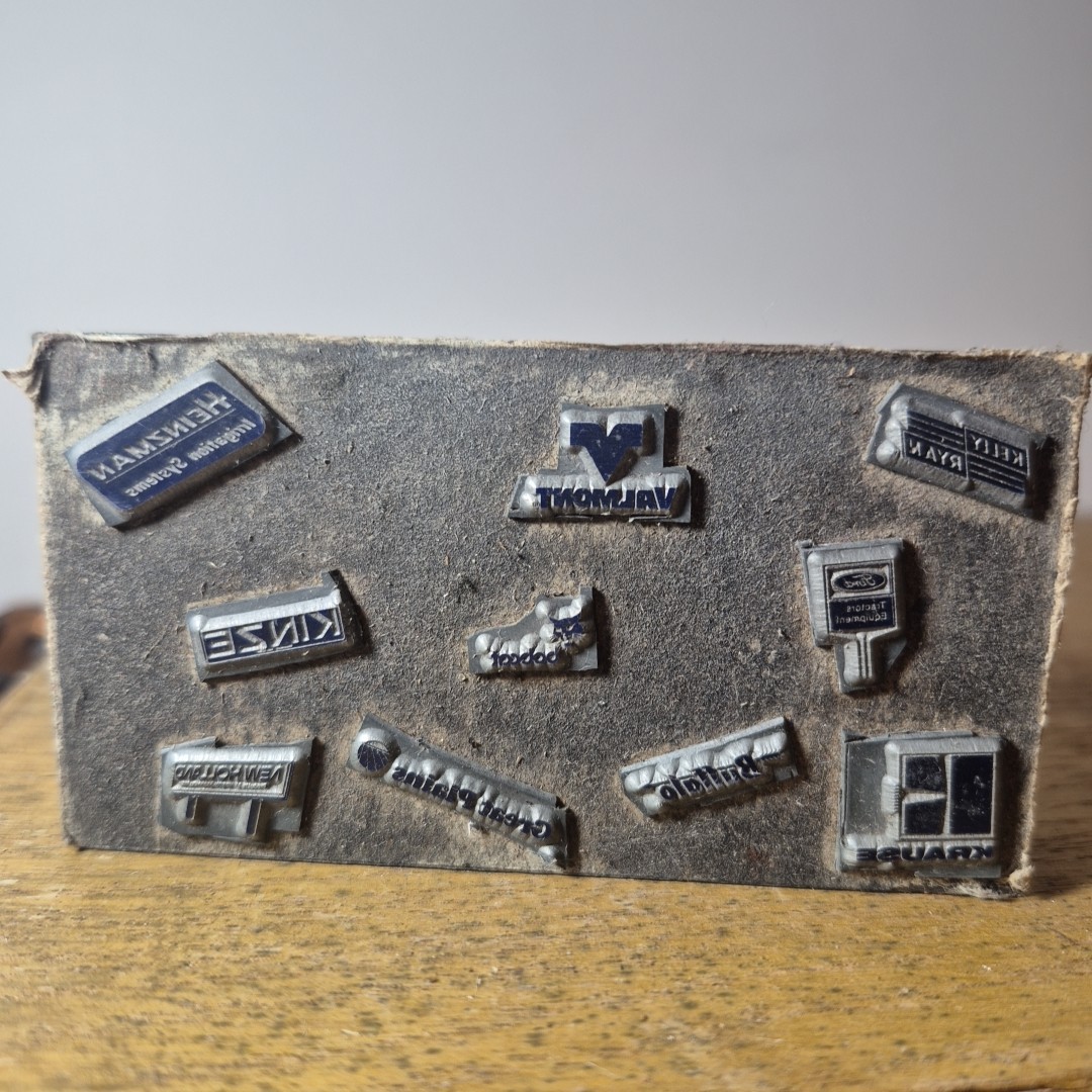 Printing Press Block 10 Mini Agricultural Advertisements Vintage Advertising