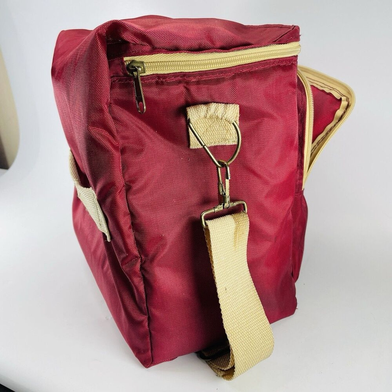 Vintage Stauffer Seeds Insulated Red Lunchbox Lunch Cooler Shoulder Bag